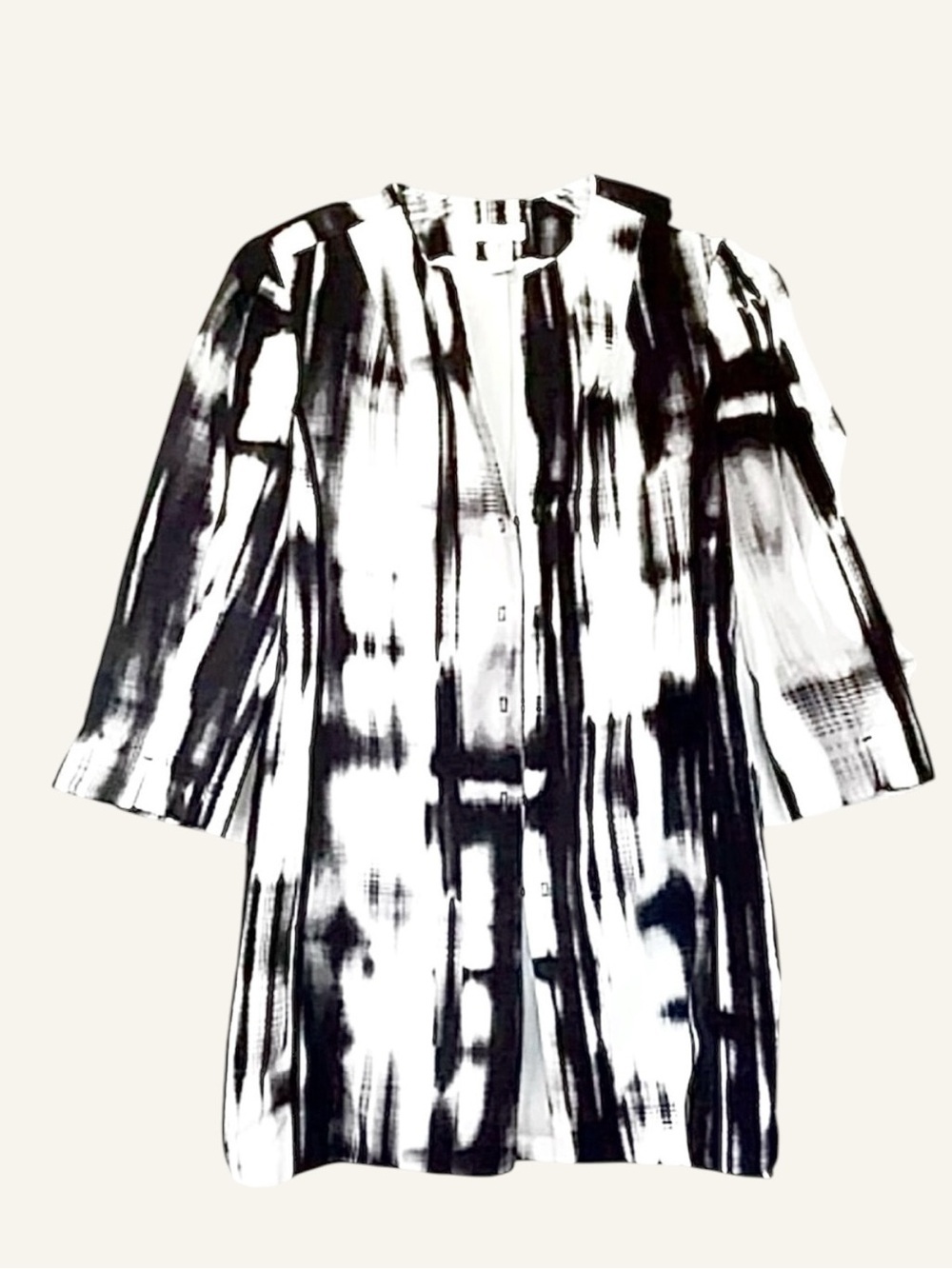 ✨ Chico’s - Black & White | Abstract Open-Front Jacket |Size 00
